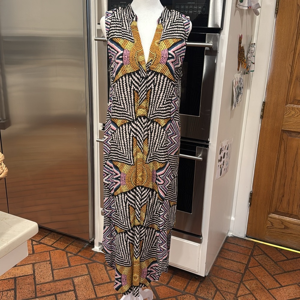 Mara Hoffman - Geometric Patterned Sunrise Sleeveless Shirtdress - Size: Small - Picture 3 of 8